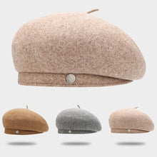 Load image into Gallery viewer, Fashion Simple Beret Retro Warm Wool Beret Lady Painter's Hat Women Accessories Female Gift
