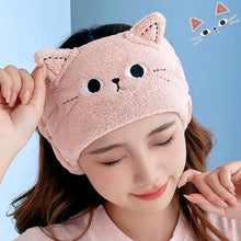 Load image into Gallery viewer, Cute Cat Hair Band Coral Fleece HairBand Headgear Wash Face Make Up Turbans Headband Bandage Girls Accessories
