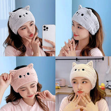 Load image into Gallery viewer, Cute Cat Hair Band Coral Fleece HairBand Headgear Wash Face Make Up Turbans Headband Bandage Girls Accessories
