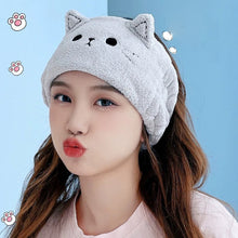 Load image into Gallery viewer, Cute Cat Hair Band Coral Fleece HairBand Headgear Wash Face Make Up Turbans Headband Bandage Girls Accessories
