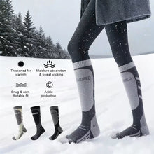 Load image into Gallery viewer, 1Pair Professional Ski Mountaineering Thermal Socks Anti-odor Anti-slip Thickened Long Tube Socks for Winter Snow Sports
