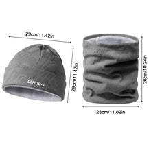 Load image into Gallery viewer, Winter Hat and Neck Gaiter Set Fleece Lined Thickened Warm Ear Protection Beanie Hat Outdoor Sports Running Cycling Protective Suit
