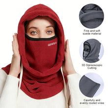Load image into Gallery viewer, Multi-Purpose Headgear for Cycling Skiing Windproof Coldproof Fleece Pullover Cap Integrated Face Mask Hat and Neck Gaiter Winter Thermal Gear
