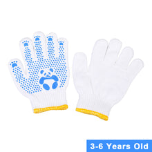 Load image into Gallery viewer, 1Pair Children's Anti-cut Anti-slip Protective Gloves Panda Pattern Safety Gloves with Dot Coated Palm for Tug of War and Gardening Age 3-12 Years
