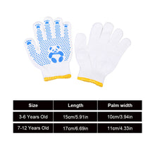 Load image into Gallery viewer, 1Pair Children's Anti-cut Anti-slip Protective Gloves Panda Pattern Safety Gloves with Dot Coated Palm for Tug of War and Gardening Age 3-12 Years
