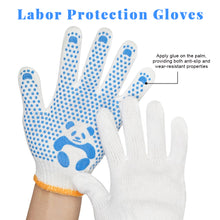 Load image into Gallery viewer, 1Pair Children's Anti-cut Anti-slip Protective Gloves Panda Pattern Safety Gloves with Dot Coated Palm for Tug of War and Gardening Age 3-12 Years
