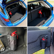 Load image into Gallery viewer, Car Fire Extinguisher Storage Mount Bag Dual-Side Adhesive Trunk Organizer for Safety Equipment Secure Mount
