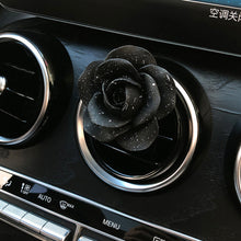 Load image into Gallery viewer, Black Gold Butterfly Camellia Car Air Vent Diffuser Decor Stone Aromatherapy Clip for Car Interior Styling Aroma Fragrance Decoration
