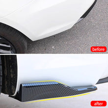 Load image into Gallery viewer, 2Pcs Universal Carbon Fiber Car Rear Bumper Lip &amp; Corner Protector Rear Diffuser Side Skirt Extension Style Kit Auto Body Styling Accessory
