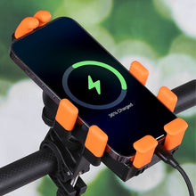Load image into Gallery viewer, Universal Anti-Shock E-Bike Motorcycle Phone Mount Vibration Dampening Handlebar Holder for GPS Navigation Grip Adjustable Clamp for Bicycle Use
