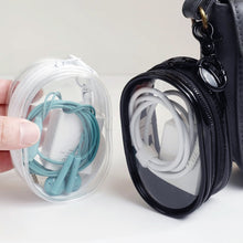 Load image into Gallery viewer, Portable Transparent Travel Cable Organizer Bag Storage for Cables Chargers Digital Accessories Zipper Protection Bag Keychain
