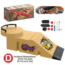 Load image into Gallery viewer, Finger Skateboard Skate Park Set Obstacle Course Fingerboard Realistic Simulation Portable Practice Set Professional Mini Skateboard Kid Toys for Boys
