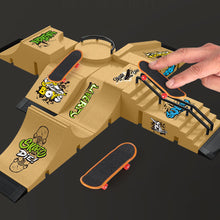 Load image into Gallery viewer, Finger Skateboard Skate Park Set Obstacle Course Fingerboard Realistic Simulation Portable Practice Set Professional Mini Skateboard Kid Toys for Boys
