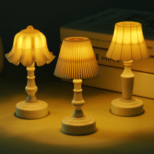 Load image into Gallery viewer, Mini LED Night Light Battery Powered Pleated Shellflower Bud Table Lamp Modern Retro Nordic Style For Bedroom Decor
