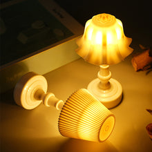 Load image into Gallery viewer, Mini LED Night Light Battery Powered Pleated Shellflower Bud Table Lamp Modern Retro Nordic Style For Bedroom Decor
