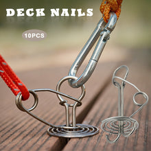 Load image into Gallery viewer, 10PCS Outdoor Camping Octopus Deck Ground Nails High Strength Tent Stakes Windproof Rope Buckle Retractable Spring Design
