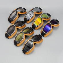 Load image into Gallery viewer, Motorcycle Riding Glasses Windproof Light-proof Sunglasses Helmet Glasses Leather Retro Motorcycle Accessories
