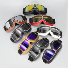 Load image into Gallery viewer, Motorcycle Riding Glasses Windproof Light-proof Sunglasses Helmet Glasses Leather Retro Motorcycle Accessories
