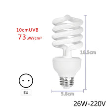 Load image into Gallery viewer, 5.010.0 UVB Reptile Lamp 13W 26W UVB Rays Energy Heating Light Calcium-enriched Bulb Heating Lamps Turtle Lizard Snake
