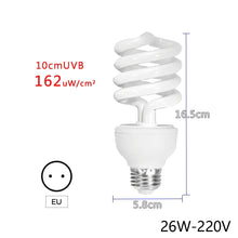 Load image into Gallery viewer, 5.010.0 UVB Reptile Lamp 13W 26W UVB Rays Energy Heating Light Calcium-enriched Bulb Heating Lamps Turtle Lizard Snake
