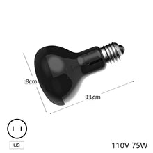 Load image into Gallery viewer, 25W 50W 75W 100W UVA Reptiles Heating Night Light Heating Bulb Turtles Lizards Snakes Reptiles Supplies
