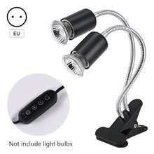 Load image into Gallery viewer, Double-Head Heat Lamp Cap 360-Degree Rotation Reptile Heat Lamp Holder Ceramic Light Socket Lizard Turtle
