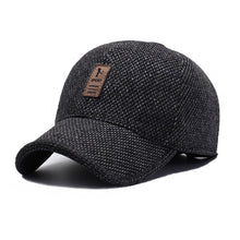 Load image into Gallery viewer, Men Winter Baseball Cap Warm Windproof Hat Thickened Woolen Knitted Ear Protection Cap Outdoor Sport Running Earflap Hat
