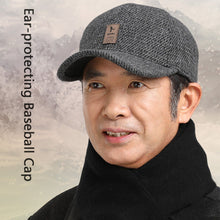 Load image into Gallery viewer, Men Winter Baseball Cap Warm Windproof Hat Thickened Woolen Knitted Ear Protection Cap Outdoor Sport Running Earflap Hat
