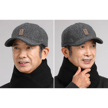 Load image into Gallery viewer, Men Winter Baseball Cap Warm Windproof Hat Thickened Woolen Knitted Ear Protection Cap Outdoor Sport Running Earflap Hat
