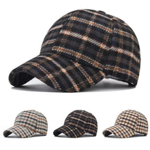 Load image into Gallery viewer, Elegant Plaid Fleece Baseball Cap Classic Retro Patterned Hat Warm Casual Hat Women Men Accessories

