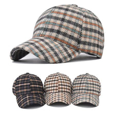 Load image into Gallery viewer, Elegant Plaid Fleece Baseball Cap Classic Retro Patterned Hat Warm Casual Hat Women Men Accessories
