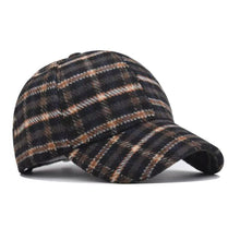 Load image into Gallery viewer, Elegant Plaid Fleece Baseball Cap Classic Retro Patterned Hat Warm Casual Hat Women Men Accessories
