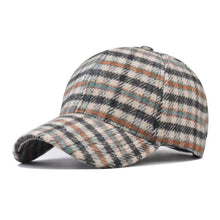 Load image into Gallery viewer, Elegant Plaid Fleece Baseball Cap Classic Retro Patterned Hat Warm Casual Hat Women Men Accessories
