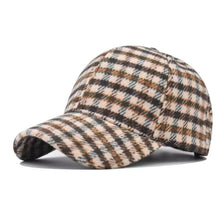 Load image into Gallery viewer, Elegant Plaid Fleece Baseball Cap Classic Retro Patterned Hat Warm Casual Hat Women Men Accessories
