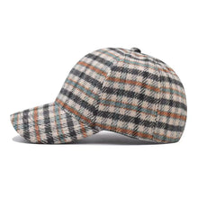 Load image into Gallery viewer, Elegant Plaid Fleece Baseball Cap Classic Retro Patterned Hat Warm Casual Hat Women Men Accessories
