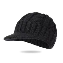 Load image into Gallery viewer, Men Short-Brimmed Baseball Cap Retro Knitted Braided Pattern Hat Thickened Warm Windproof Cap

