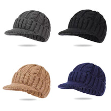 Load image into Gallery viewer, Men Short-Brimmed Baseball Cap Retro Knitted Braided Pattern Hat Thickened Warm Windproof Cap
