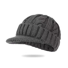 Load image into Gallery viewer, Men Short-Brimmed Baseball Cap Retro Knitted Braided Pattern Hat Thickened Warm Windproof Cap

