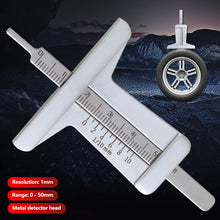 Load image into Gallery viewer, Stainless Steel Car Tire Tread Depth Gauge 0-50mm &amp; 0-5cm Dual Scale High Precision Measurement Tool for Maintenance Automotive Tool
