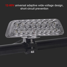 Load image into Gallery viewer, 20W 18LED Motorcycle Ultra Bright Headlight Waterproof Spot Light For E-bike Scooter Modification 12-80V Wide Voltage
