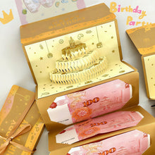 Load image into Gallery viewer, Foldable 3D Birthday Red Envelope Greeting Card Multiple Card Slots Lucky Money Pocket For Chinese New Year Best Wishes
