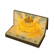 Load image into Gallery viewer, 3D Music Light Birthday Card Creative Pop Up Cake Lucky Money Red Envelope Greeting Card With Light Music For Holiday Party Gift
