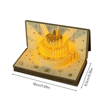 Load image into Gallery viewer, 3D Music Light Birthday Card Creative Pop Up Cake Lucky Money Red Envelope Greeting Card With Light Music For Holiday Party Gift

