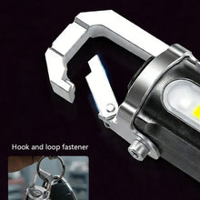 Load image into Gallery viewer, Mini Keychain Flashlight Rechargeable Pocket COB Working Light Outdoor Hook Emergency Warning Light for Camping Walking Hiking
