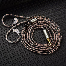 Load image into Gallery viewer, 8 Core Headphone Cable 3.5mm 1 to 2 pin Balanced Cable Silver Plated Upgrade Replacement 1.2m
