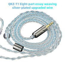 Load image into Gallery viewer, 8 Core Headphone Cable 3.5mm 1 to 2 pin Balanced Cable Silver Plated Upgrade Replacement 1.2m
