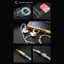 Load image into Gallery viewer, 8 Core Headphone Cable 3.5mm 1 to 2 pin Balanced Cable Silver Plated Upgrade Replacement 1.2m

