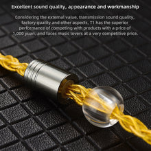 Load image into Gallery viewer, 8 Core Headphone Cable 3.5mm 1 to 2 pin Balanced Cable Silver Plated Upgrade Replacement 1.2m
