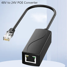Load image into Gallery viewer, PoE 48V to 24V PoE Converter Input 44-57V RJ45 Port Output 24V/1A, IEEE802.3af/at 1000Mbps for Passive 24V Devices

