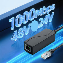 Load image into Gallery viewer, PoE 48V to 24V PoE Converter Input 44-57V RJ45 Port Output 24V/1A, IEEE802.3af/at 1000Mbps for Passive 24V Devices
